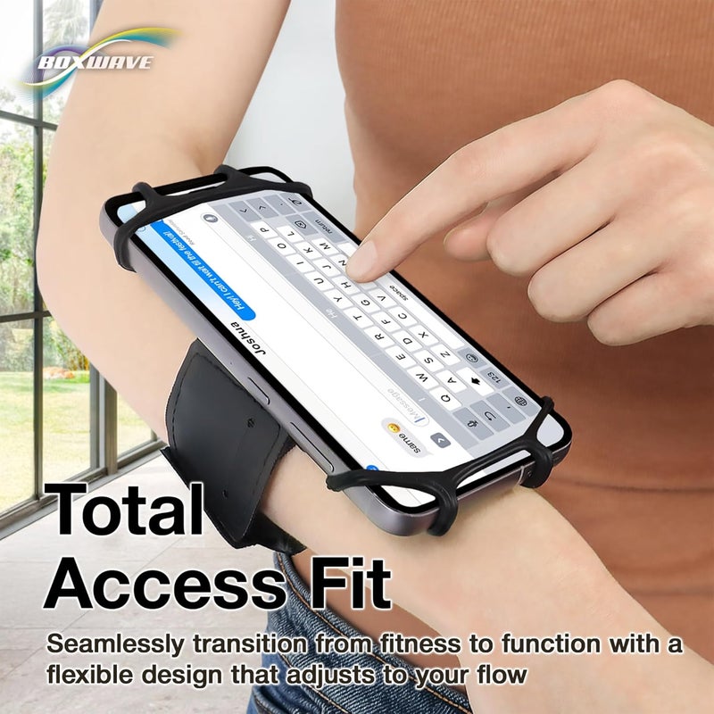 BoxWave Holster Compatible with Sony NW-A55 - ActiveStretch Sport Armband, Adjustable Armband for Workout and Running - Jet Black - Image 5